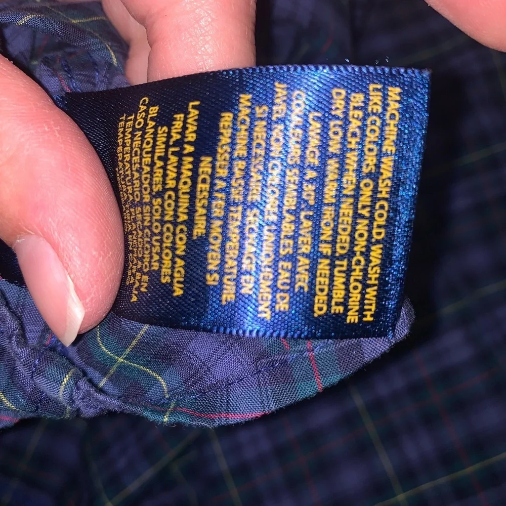 Ralph Lauren Blue Label Youth Plaid Checked Button Collar Shirt Pony XL 18-20